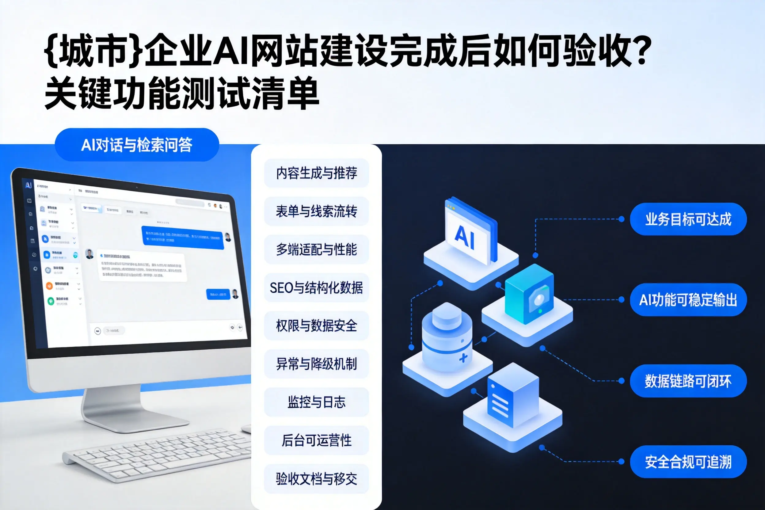 厦门企业AI网站建设完成后如何验收？关键功能测试清单